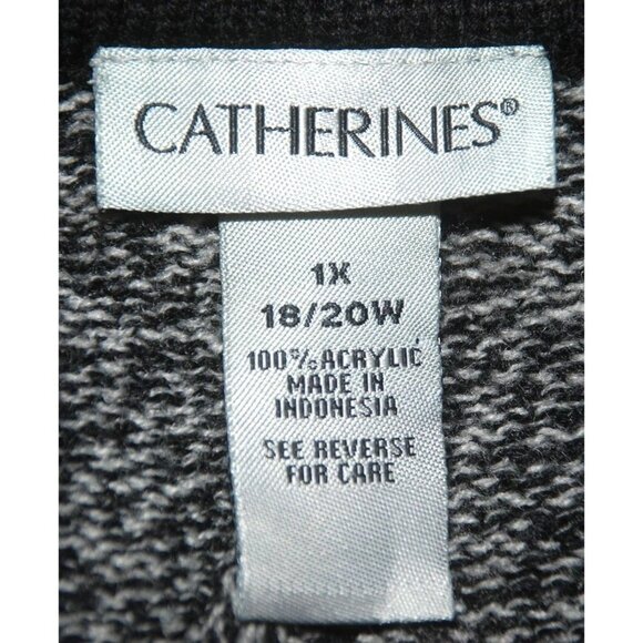 Catherines Women's Gray Sweater Plus SZ 1X 18/20W Zippers Hem V-Neck LS Stretch - Picture 8 of 8